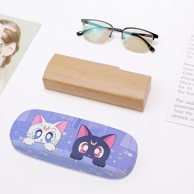 PERFECTSIGHT Hard Shell Eyeglasses Case, Kawaii Protective Glasses Case for Kids, Cute Eyeglass Case for Women Men Girls