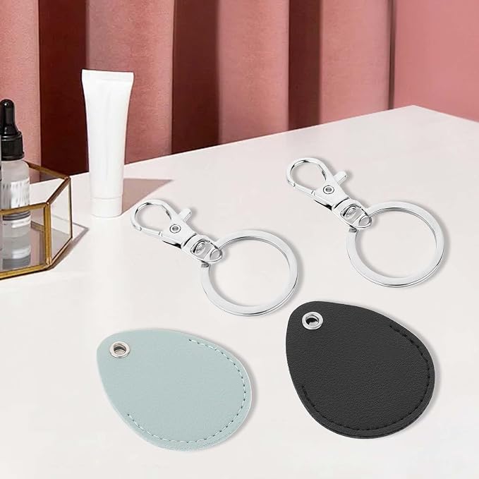 Psyqtsuary Leather Key Fob Holder, 4 Pcs PU Leather Keychain Key Holder for Keychain General Keys Fob, for Keys ID Keys Cards
