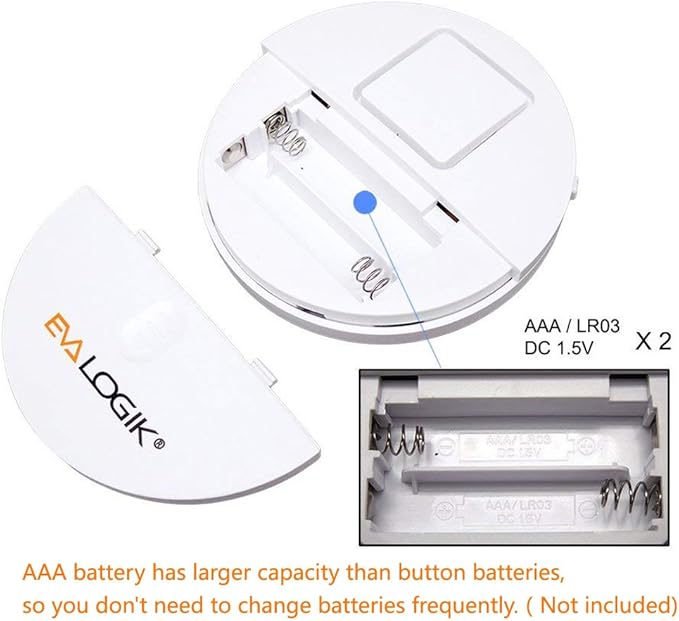 EVA LOGIK Modern Ultra-Thin Window Alarm with Loud 120dB Sound and Vibration Sensors Compatible with Virtually Any Window, Glass Break Alarm Perfect for Home, Office, Dorm Room- 4 Pack