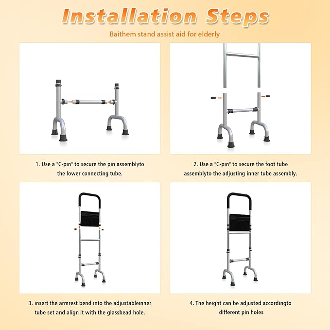 Stand Assist Aid for Elderly Chair Couch Standing Aids and Supports Hip Knee Surgery Recovery Aid Adjustable up to 400lb Height, Mobility Aids Tool Help get up for Seniors Bedrooms Toilet Bathrooms