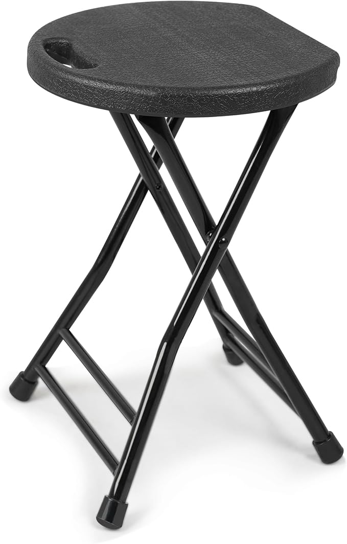 Folding Stool with Handle, Folding Chair,Folding Bar Stool with Non-Slip Feet,Indoor and Outdoor Foldable Stool for Adults(13"×11.5"×18")