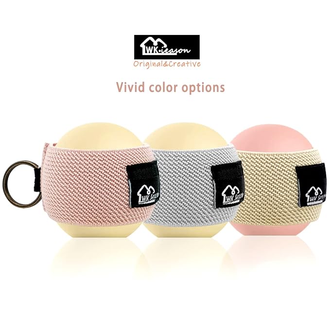 WK IEASON Lip Balm Holder Sleeve with Keychain Lipstick Sleeve Holder Tight-knit Elastic Holder for Ball Lip Balm Lipstick Holder Keychain