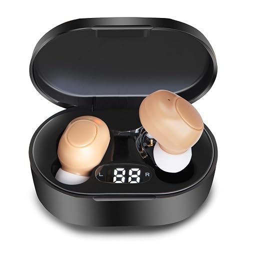 CIS Hearing Aids, Miniature Hearing Amplifiers for Adults with Noise Cancelling, Rechargeable Hearing Aids for Seniors with Crystal Clear Sound, and LED Power Display