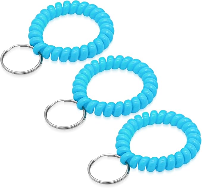Spiral Coil Keychain, Anti-lost Key Chain Holder Lanyard Cord for Sauna Outdoor Sports and Gym Pool