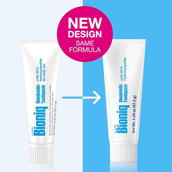 Bioniq Classic Fluoride Free Toothpaste with 20% Hydroxyapatite, Clinically Tested for Sensitive Teeth, Expert Enamel and Gum Care with Mint Flavor, Daily Use - 3.44 oz 3 Pack Family Value Size