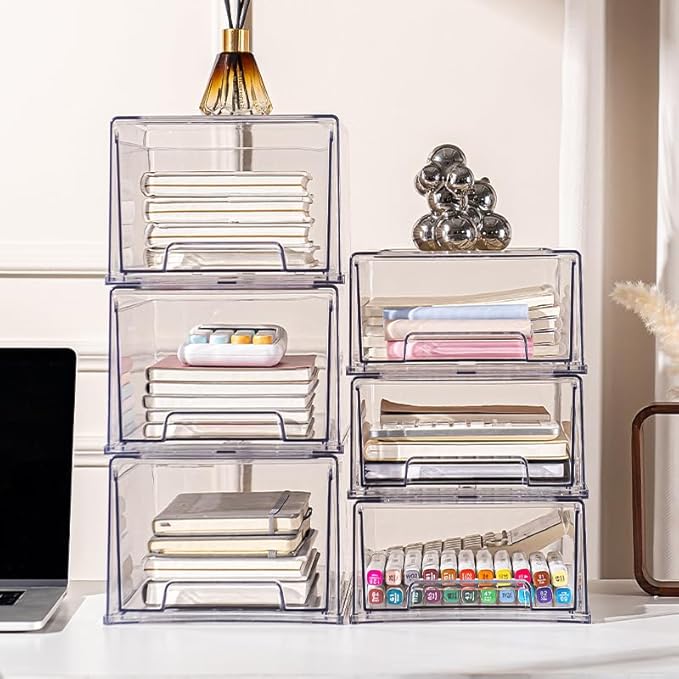 clear Drawer-Type Plastic Storage Box Bins Organizer，Family First Aid Kits Medicine cabinet Box Organizer,Closet ，Shelf，Ointments, Adhesive Bandages，Cosmetics,Office Items (clear, 2L Extra Large)