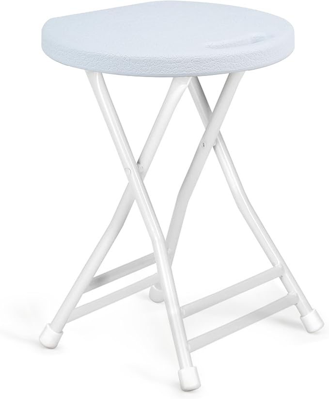Folding Stool with Handle, Folding Chair,Folding Bar Stool with Non-Slip Feet,Indoor and Outdoor Foldable Stool for Adults(13"×11.5"×18")