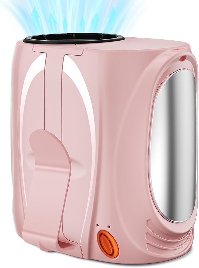 Tedajo AI Portable Waist Fan, 6-Speed 16000RPM Strong Turbo Airflow, 40H Max Cooling Battery Powered Personal Fan Rechargeable, Hands-Free for Work, Outdoor, Travel, Gift for Women - Pink