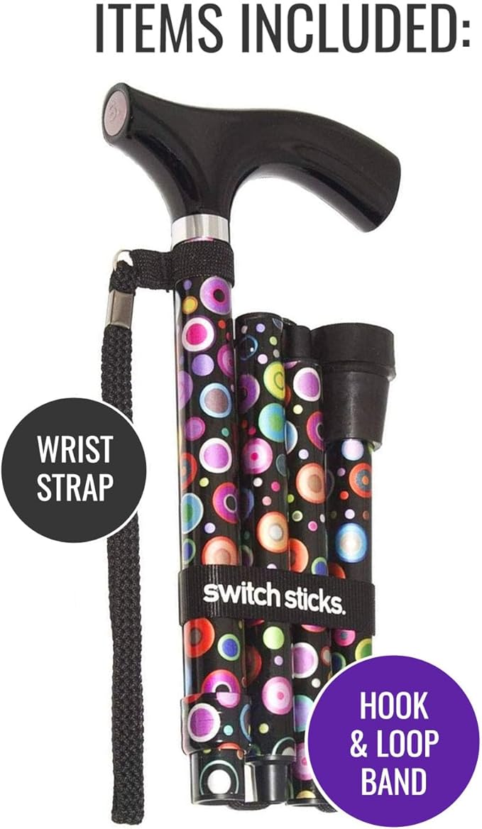 Switch Sticks Walking Cane for Men or Women, Foldable and Adjustable from 32-37 Inches, FSA and HSA Eligible