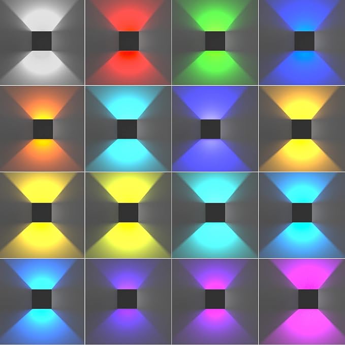 LED Wall Lights for Room Decor, 16 Colors RGB Wall Lamp, Battery Operated Wall Sconce 6000mAh, Rechargeable, Remote Control, Dimmable, Cordless Wall Light for Bedroom Living Room, Black