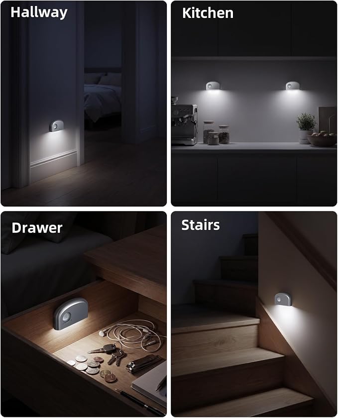 Keyhole Light, Battery Powered Motion Sensor Lights,Door Lock Light Magnetic & Dimmable,6 LED Bulbs PIR Wireless Motion Detector 6500K Soft White,Portable Nightlight for Hallway,Appliance,Bathroom