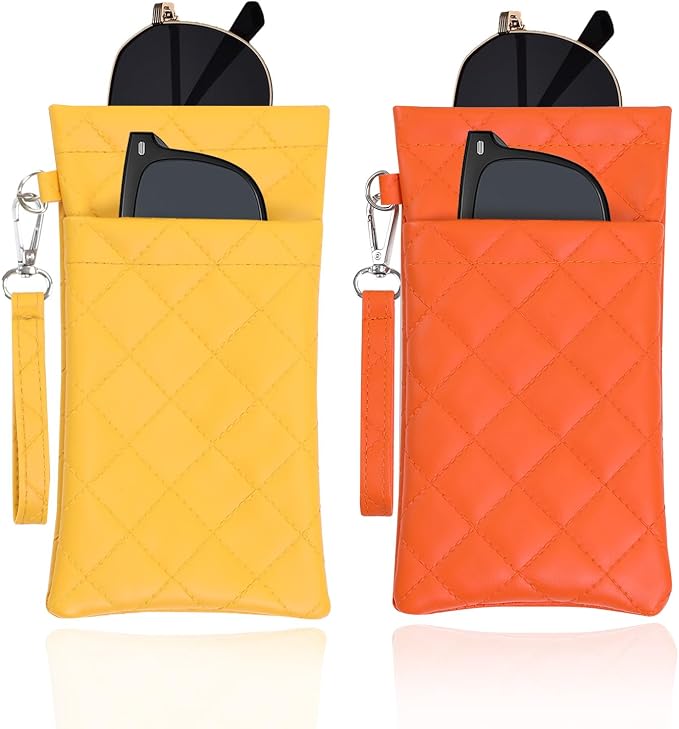 Double Eyeglass Case Soft Dual Glasses Case for Women Men Travel Squeeze Top Sunglasses Cases Eyeglasses Pouch