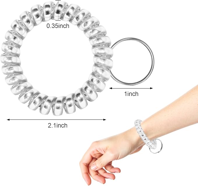 Spiral Coil Keychain, Anti-lost Key Chain Holder Lanyard Cord for Sauna Outdoor Sports and Gym Pool