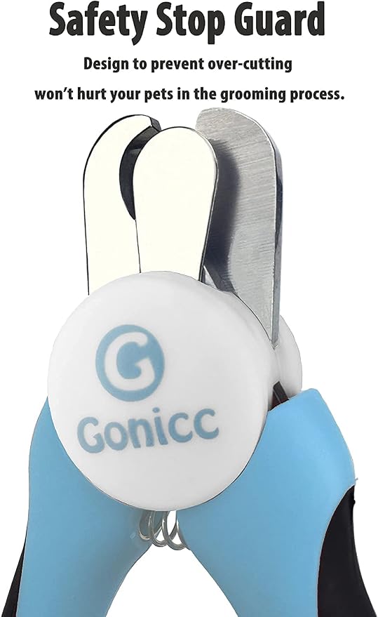 gonicc Professional Dog & Cat Pets Nail Clippers & Trimmers | With Safety Guard to Avoid Overcutting, Free Nail File, Razor Sharp Blade - Professional Grooming Tool for Pets