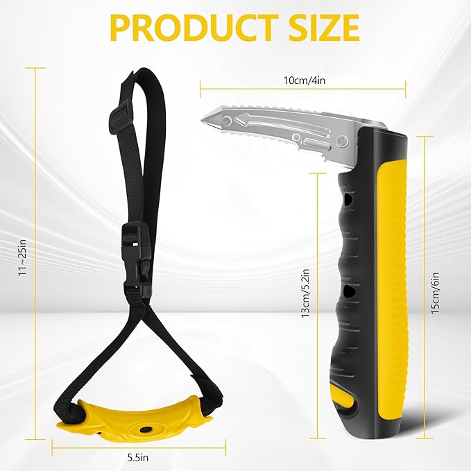 Car Door Handle for Elderly - 2025 New 3-in-1 Car Handle Assist, 2 Pack Auto Cane Portable Vehicle Support Handle Door Assist Bar, Max Load 500 Lbs, Anti-Slip Design (Yellow-Car Handle +Strap)