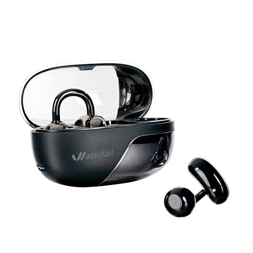 Waterfall Bead OTC Hearing Aids for Seniors & Adults, Invisible Clip-On, Non-Blocking Ear Canal, Open-Ear Comfortable Fit, Clear Sound for Daily Conversations
