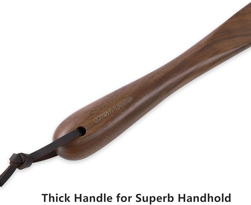 muso wood Shoe Horn Long Handle for Seniors,Wooden Shoehorn for Men, Women, Kids,Pregnancy