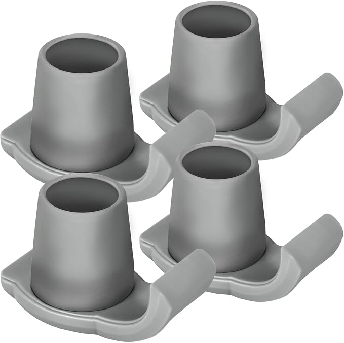 Dotday 4 Pack Walker Skis Glides, Universal Walker Accessories for Seniors | Walker Glides for Folding Walker, Durable Easy-Glide Mobility Aid, Walker Feet Replacement, Universal 1-1/8 inch, Gray