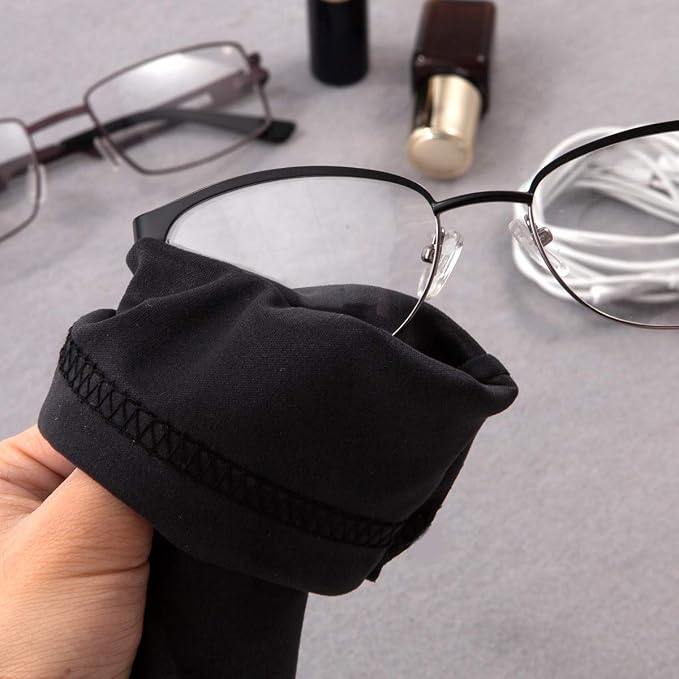TRIUMPH VISION Glasses Case Soft Eyeglass Case Sunglass Pouch Cloth 3 Pack | Thick Microfiber Pouch Drawstring Pouch Eye Glass Bag Sunglasses Sleeve Storage, Lens Protection Cover,Cleaning Lens Screen