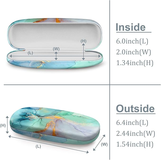 FINTIE Hard Shell Eyeglasses Case, Portable Protective Glasses Cover Eyeglass Holder Box with Cleaning Cloth for Men Women