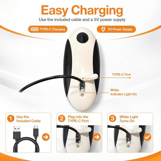 Rechargeable Electric Can Opener,One-Touch,Hands-Free,Smooth Edge | Effortless safe Automatic Fits Most Round & Square Cans Cord-Free Convenience Camping Kitchens RVs Beginner-Friendly