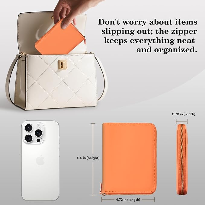 CoBak Passport Holder Cover with Safe Zipper Closure | Premium Passport Wallet for Travel, RFID Blocking Card Case, Waterproof Travel Accessories for Women