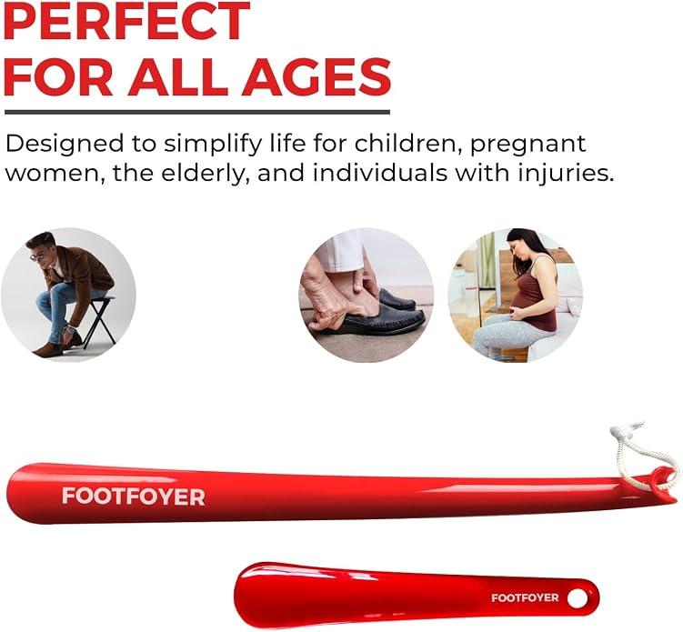 Long shoehorn that is comfortable to wear and has a handle is ideal for both men and women