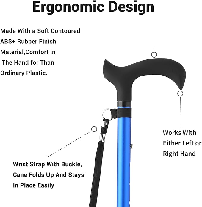 Walking Cane - Collapsible Adjustable Folding Canes for Men & Women, Walking Stick with for Seniors & Adults