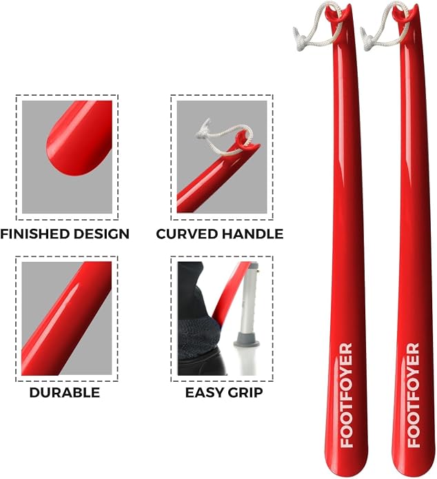 Long shoehorn that is comfortable to wear and has a handle is ideal for both men and women