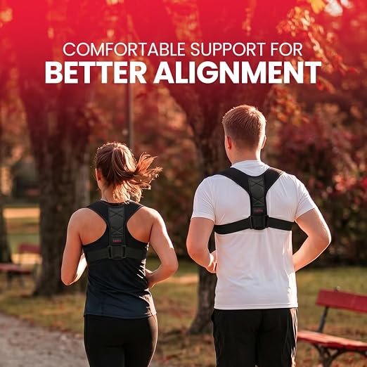 FLEXIOR Posture Corrector for Women and Men, Adjustable Back braces for Upper & Mid Spine Support, Comfortable Back Straightener posture corrector for Back with Carry Bag