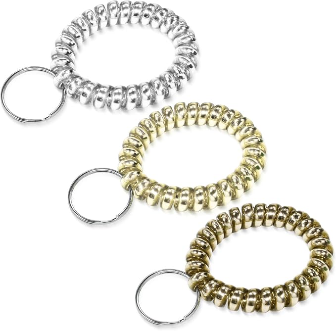 Spiral Coil Keychain, Anti-lost Key Chain Holder Lanyard Cord for Sauna Outdoor Sports and Gym Pool