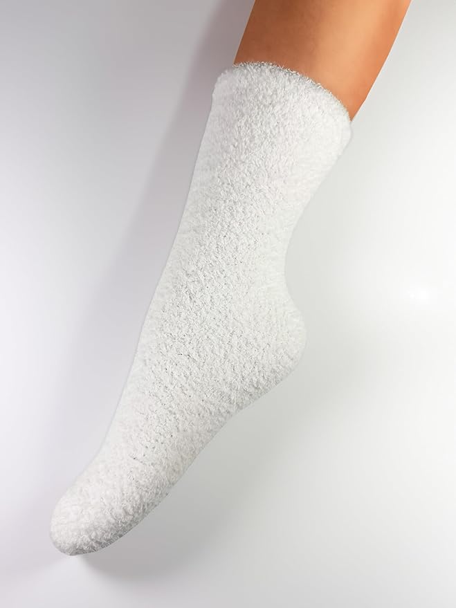 12 Pairs Fuzzy Socks for Women, Soft Fluffy Cozy Thick Warm Winter Holiday Stocking Stuffer Bulk Pack