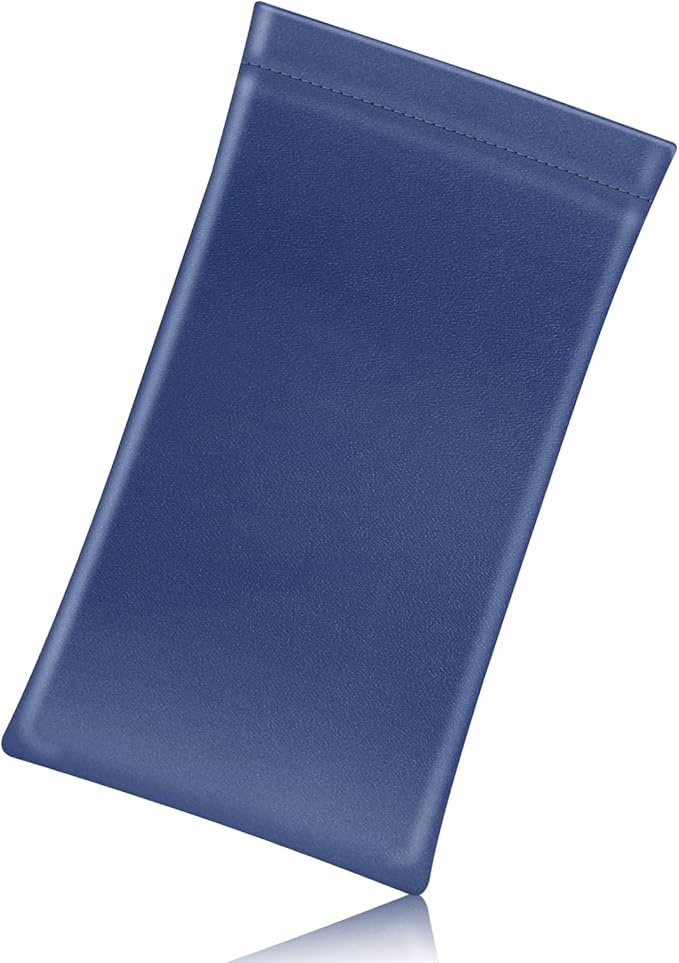 FINTIE Soft Eyeglasses Case with Cleaning Cloth, Portable Squeeze Top Vegan Leather Glasses Pouch, Sunglasses Eyewear Bag
