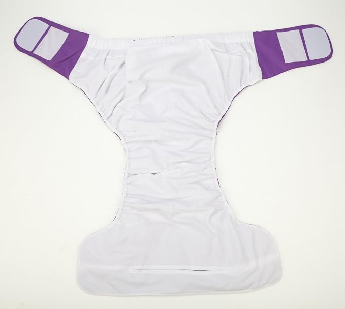 Large Teen Adult Cloth Diaper Nappy Reusable Washable for Disability Incontinence with Hook and Loop for Women (Purple (Large 26in to 50in))