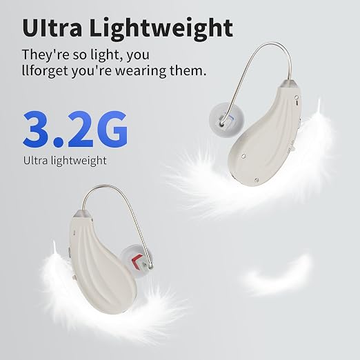 Hearing Aids for Seniors with Noise Cancelling - FDA Registered Invisible Hearing amplifiers,3 Modes,60hrs Chargingcase,Lightweight Amplifier for Elderly Men and Women