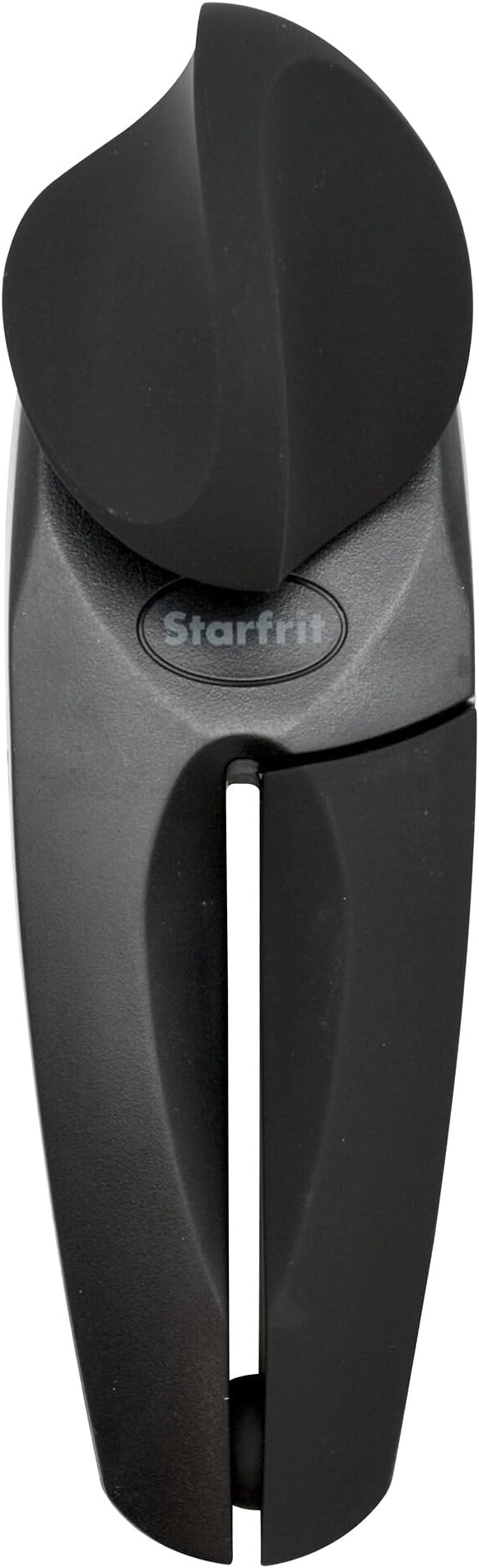 Starfrit MightiCan Can Opener, Safe Smooth-Cut, Comfort Grip, Black | Safe can opener. Holds lid after cutting. No sharp edges. Comfort grip. Non-slip knob. 3-year warranty.