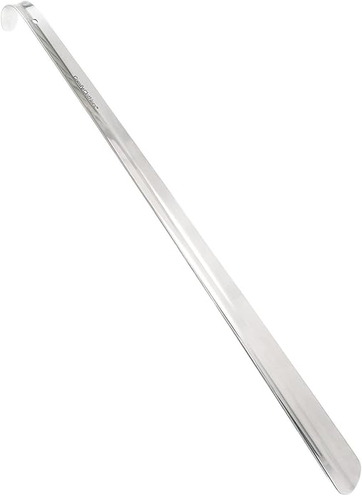 Comfy Clothiers - Metal Shoe Horn Long Handle - 23 inch - Multifunctional Stainless Steel Stick For Seniors and Kids, Slip Shoe Helper For All Types Of Foot Wear, Easy To Use