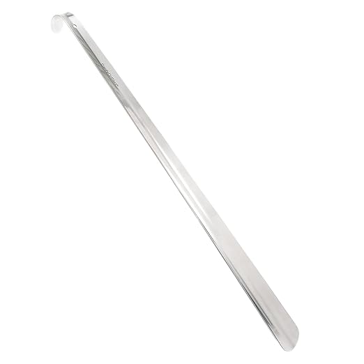 Comfy Clothiers 23-inch Long Handle Metal Shoe Horn | 100% Stainless Steel Shoehorn for Men, Women, Seniors - Shoe Spoon Helper Tool for Shoes & Boots