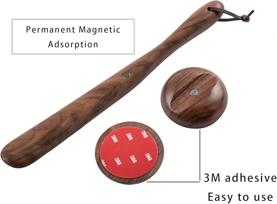 muso wood Shoe Horn 15" Long Handle for Seniors, Wooden Shoehorn for Men Women Kids Pregnancy