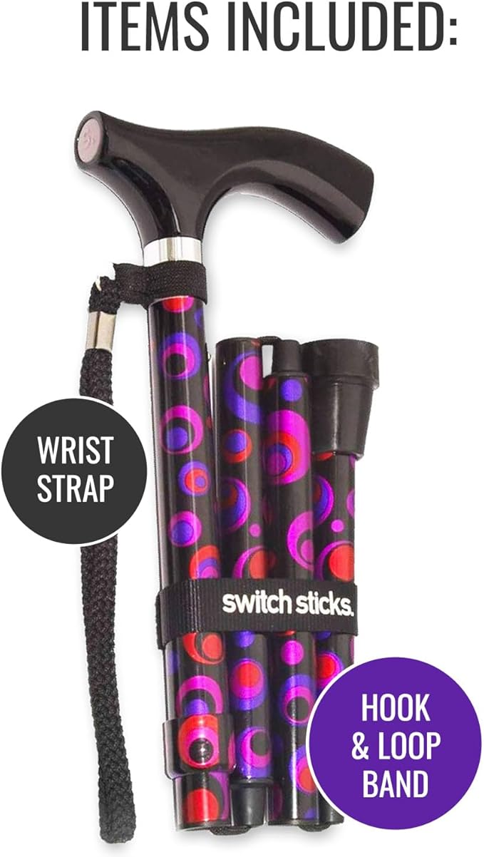 Switch Sticks Walking Cane for Men or Women, Foldable and Adjustable from 32-37 Inches, FSA and HSA Eligible
