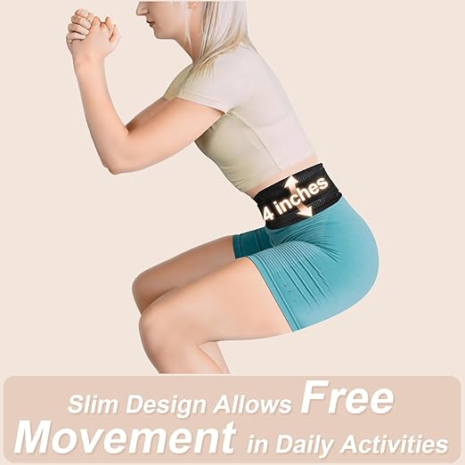 Slim & Narrow Back Brace for Lower Back Pain Women and Men, Lightweight & Thin Back Support Belt for Sciatica, Herniated Disc Relief, Breathable Lumbar Support Belt with Dual Adjustable Compression-L/XL