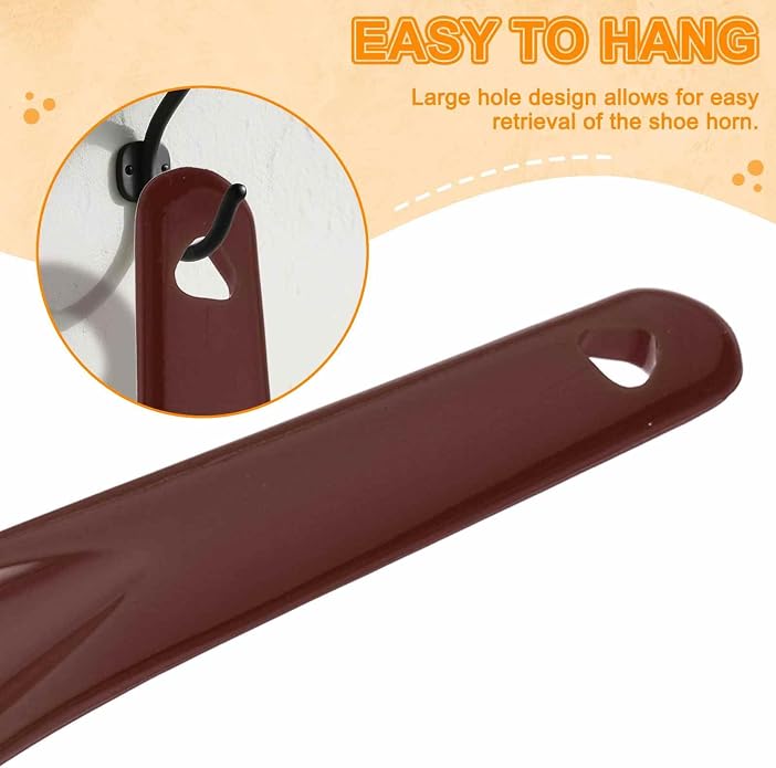 HARFINGTON Shoe Horn Plastic Straight Handle Shoe Helper Metal Shoehorns for Women Men Seniors Boots