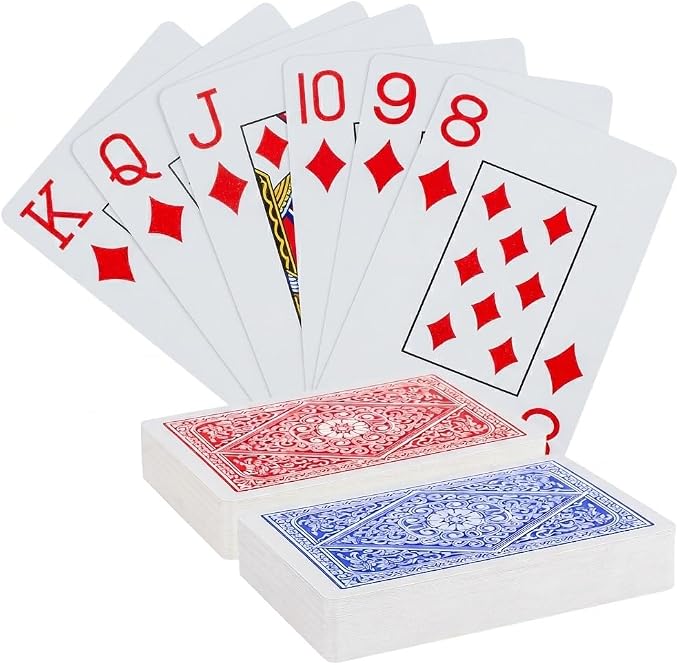 Plastic Playing Cards, 2 Packs Waterproof Poker Decks, Washable & Durable | 2 Packs, Plastic,Waterproof, large Pint，Poker Decks, Washable, Durable