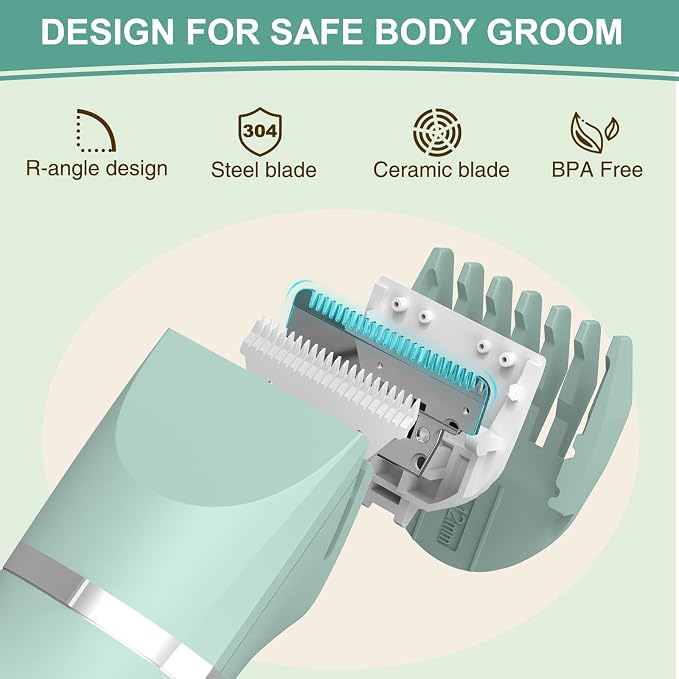 Bikini Trimmer for Women, Electric Razors for Women, IPX7 Waterproof&Easy Cleaning, Ceramic Blade,Rechargeable Pubic Hair Trimmer Womens,Gifts for Women,Green