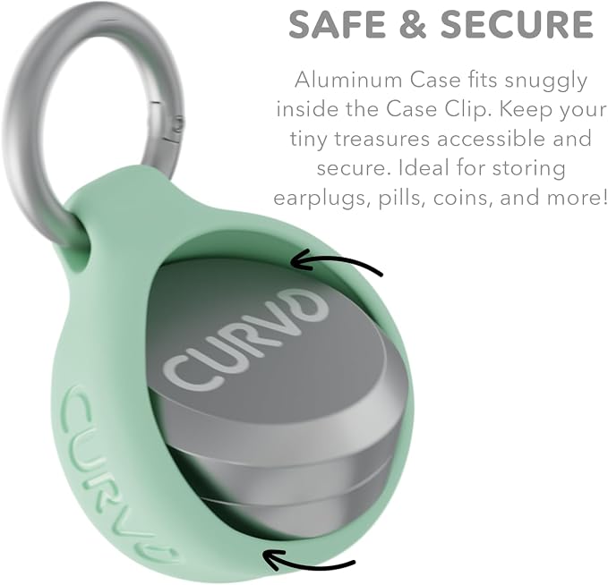 CURVD Premium Carrying Case Durable Travel Keychain Container, Medicine Pill Organizer, Travel Pill Box, Small Waterproof Holder for Pills, Earplugs, Compatible with Loop, Vibes & Eargasm (Pack of 2)