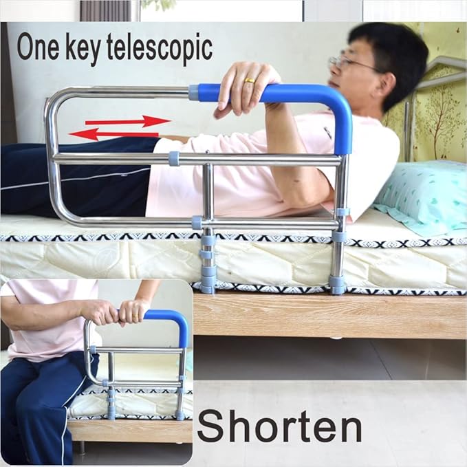 Elderly Assis Adjust Bed Rail Adjustable Stainless Steel Bedside Grab Bar for The Stable and Foldable