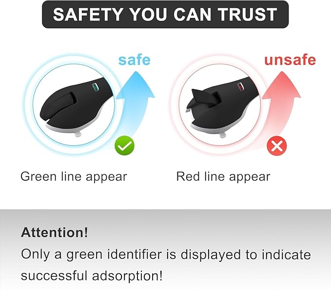 2Pack Suction Grab Bar for Shower Bathtub: Upgraded Heavy Duty Non-Slip Grip Handle with Strong Suction Cup for Bathroom Wall, Max Load 269LBS Safety Bar for Elderly Senior (2, Black)