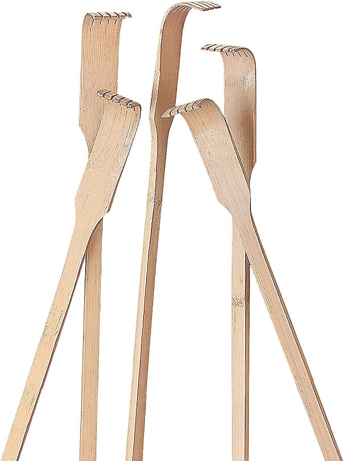 Fun Express Wooden Back Scratchers - Set of 12 Bamboo Scratchers - 18 Inch - Long Reaching for Adults - Great for Pregnant Women, People Who Need Longer Hands or Party Favors