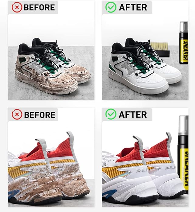COZGO Shoe Cleaner Kit for Sneaker, Water-Free Foam Sneaker Cleaner 5.3Oz with Shoe Brush and Shoe Cloth,Work on Most Shoes