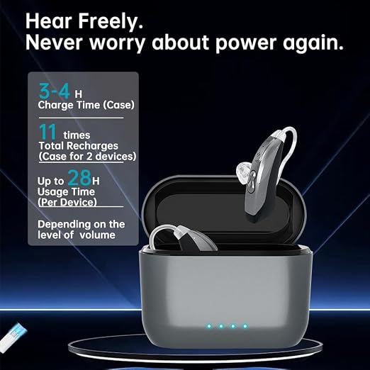 16-Channel OTC Hearing Aids for Seniors & Adults | Rechargeable, Comfort-Fit Design with Advanced Noise Cancellation for Clear Sound